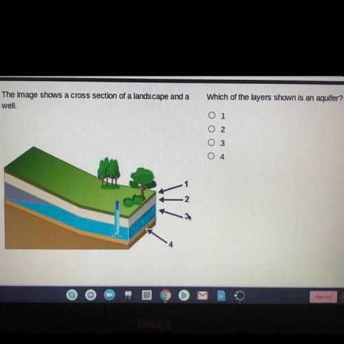 PLS HELP; MARKING BRAINLIEST Which of the layers shown is an aquifer?

O 1
O 2
O 3
O 4