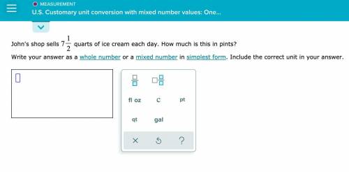 Write your answer as a whole number or a mixed number in simplest form. Include the correct unit in