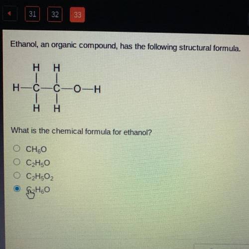 Hellppp Ethanol, an organic compound, has the following structural formula.

Hн
Н-С-С-0—Н
1
Hн
Wha