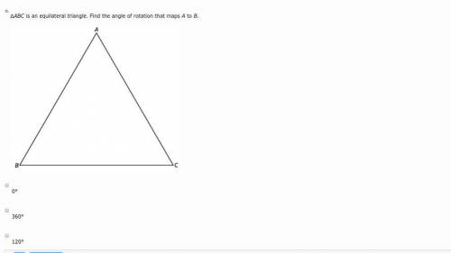 ∆ABC is an equilateral triangle. Find the angle of rotation that maps A to B.

Plz give an explana