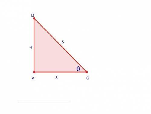(07.01 MC) Find the cosine ratio of angle Θ. Hint: Use the slash symbol ( / ) to represent the frac
