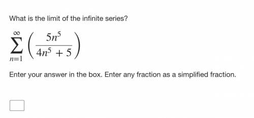 What is the answer to this? What is the limit of the infinite series? Put your answer as a simplifi