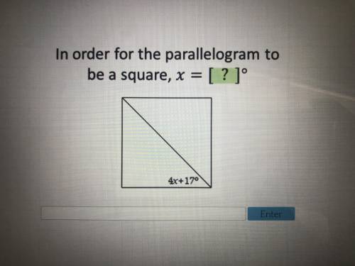 The parallelogram to be a square,x=?