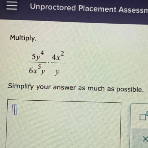 Multiply.
Problem in picture.
Simplify your answer as much as possible.