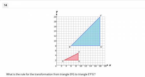 What is the rule for the transformation from triangle EFG to triangle E'F'G'?
