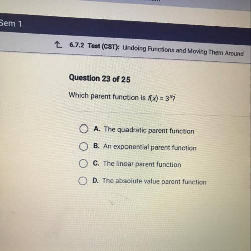 Which parent function is f(x)=3^x?
