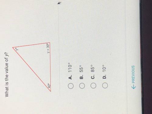 What is the value of y ? please explain how