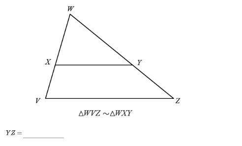Calculate YZ if WY = 25, XY = 23, and VZ = 35