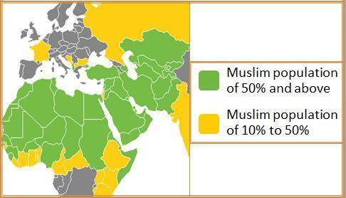 According to the map above, which of the following statements is true? A. The Middle East is the on