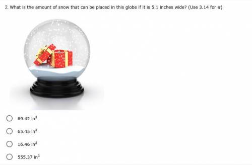 * PLEASE ANSWER ; THANK YOU * What is the amount of snow that can be placed in this globe if it is