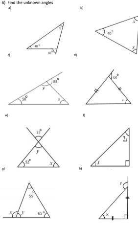 find the unknown angles .......... please answer number wise .................................... p