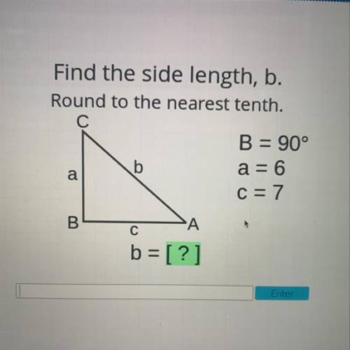 Find the side length, b.
Round to the nearest tenth.