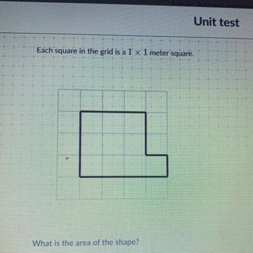PLEASE HELP.Each square in the grid is a 1 x 1 metersquare.
what is the area of the shape?