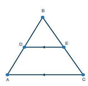 In triangle ABC shown below, DE is parallel to AC. The following two-column proof with missing stat