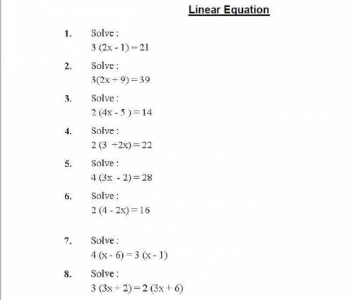 Chapter: Simple linear equations Answer in steps