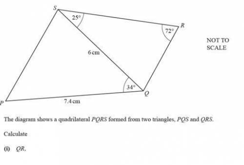 Calculate:a) QR b) PS c) The area of quadrilateral PQRS