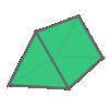 A vertical slice through a three-dimensional solid produces a two-dimensional shape. equilateral tr