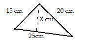 Find the height of the triangle by applying formulas for the area of a triangle and your knowledge