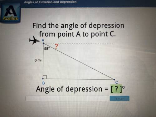 Angle of depression from point a to point c