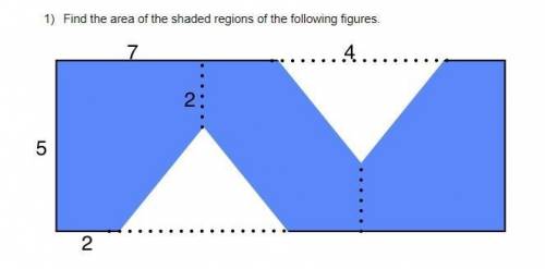 Find the area of the shaded regions of the following figures. Will Give Brainliest!! Answer ASAP
