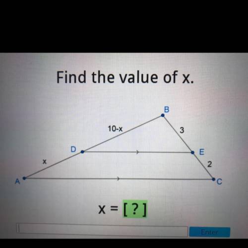 Find the value of x. Please help ASAP