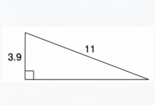 (Image) Use Pythagorean Theorem to find the length of the missing side of this right triangle to th
