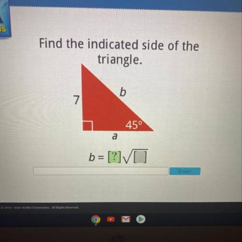 Find the indicated side of the triangle