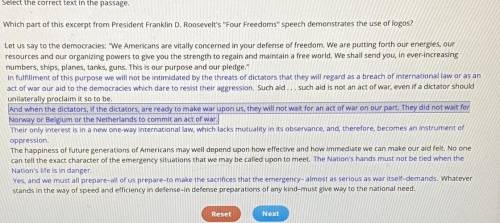 which part of this excerpt from president franklin d roosevelt’s “four freedoms” speech demonstrate