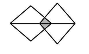 A rhombus has diagonals of length 12 units and 16 units. It is rotated 90 degrees and positioned, a
