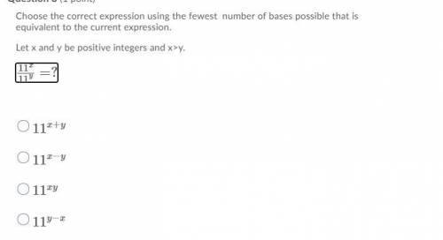 Choose the correct expression using the fewest number of bases possible that is equivalent to the c