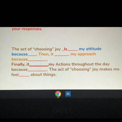 The act of choosing joy Is.

my attitude
because Then, it
my approach
because
Finally, it my Act