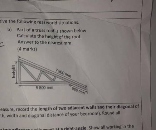 Could someone please help me with this? We are meant to use Pythagoras theorem to solve to solve th