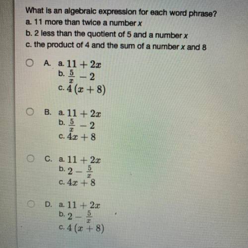 What’s the answer choice?