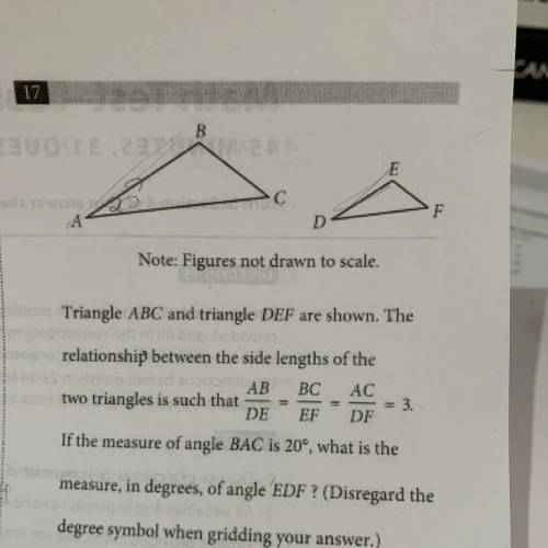 What is the measure in degrees of angle EDF?