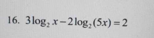 Does anyone know how to solve this? I tried moving the 3 back to make it log 2 (x^3) but for the se