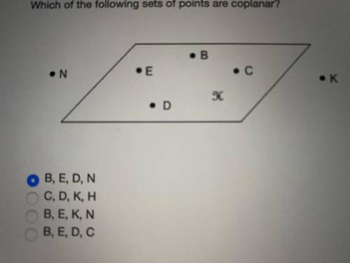 Which of the following sets of points are coplanar? I'm not sure what the answer is.
