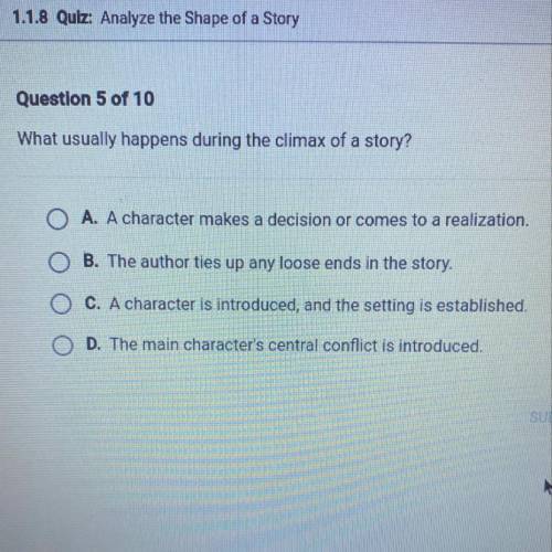 What usually happens during the climax of a story?