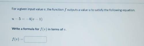 For a given input value v, the function f outputs a value u to satisfy the following equation.

u