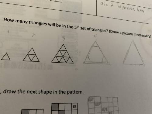 How many triangles will be in the 5th set of triangles?