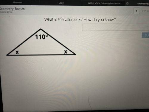What is the value of x and how do you know