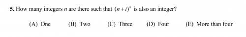 How many integers n are are such that (n + i)^4 is also an integer? I don't know how to solve this