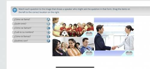 Match each question to the image that shows a speaker who might ask the question in that form. Drag