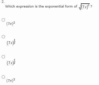 Which expression is the exponential form of