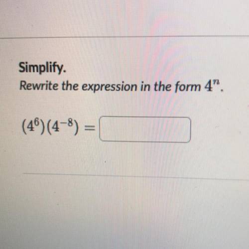 Simplify.
Rewrite the expression in the form 4^n