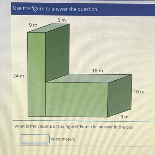 What is the volume of the cubic figure? enter the answer in the box below

use the figure to answe