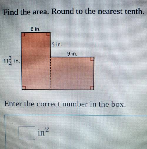 Find the area. Round to the nearest tenth.6 in.5 in.9 in.in.