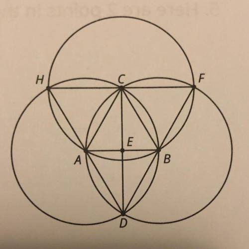 2. A, B, and C are the centers of the 3 circles. How many

equilateral triangles are there in this