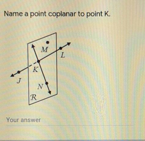 Name a point coplanar to point K.