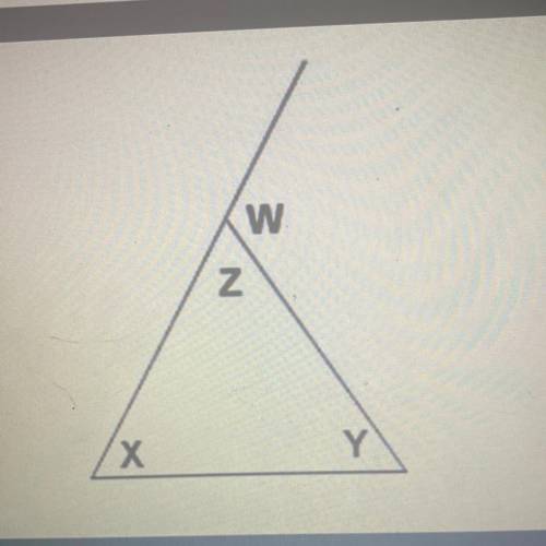 Choose the correct statement
A. w=x+y
B. w=x+z
C. w=y+z
D. w=x+y+z