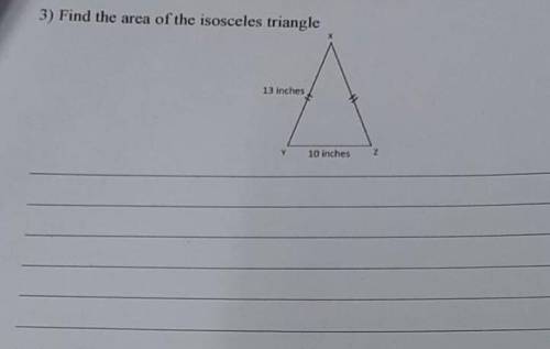 Find the area of the isosceles triangle.